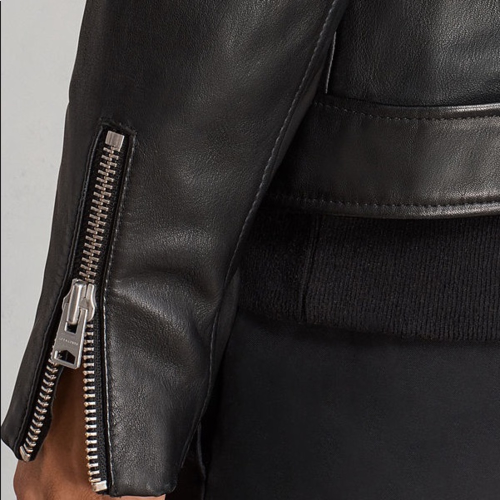 Allsaints Kaho Sheep Leather Biker Jacket - Picture 3 of 8